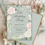 60th Birthday Sage Green Gold Watercolor Floral Einladung<br><div class="desc">Gorgeous gold trimmed sage green with pink blush delicate flowers. This invitation is perfect for the beautiful woman who is turning 60. So chic and sophisticated just like her.  Such an elegant 60th birthday invitation.  I’ve enjoyed creating this design for you. Zazzle guarantees 100% customer service and satisfaction.</div>