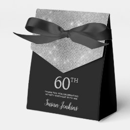 60th Birthday Silver Thank You Favor Box Geschenkschachtel