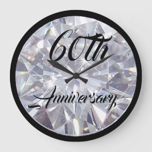 60th / Diamond Anniversary - Personalised Clock Große Wanduhr