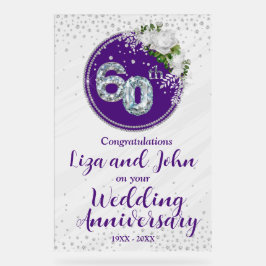 60th Diamond Wedding Anniversary Akrylylic Sign Acrylschild