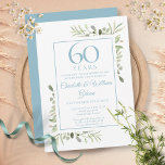 60th Diamond Wedding Jubiläumsgrün Einladung<br><div class="desc">Eine schicke Einladung zum Diamantenjubiläum,  die mit Ihren speziellen 60-jährigen Jubiläumsfeierinformationen personalisiert werden kann,  mit einem rautenblauen Hintergrund auf der Rückseite. Entwickelt von Thisisnotme©</div>