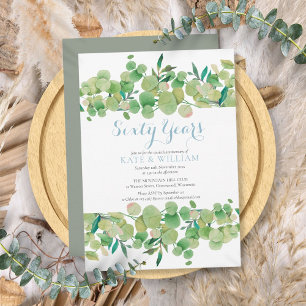 60th Diamond Wedding Jubiläumsgrün Einladung