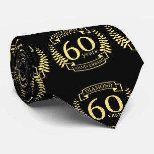 60th Wedding ANNIVERSARY Diamond yellow Krawatte