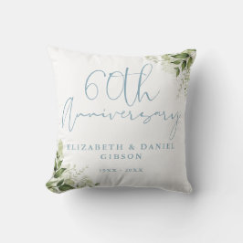 60th Wedding Anniversary Greenery Floral Photo Kissen