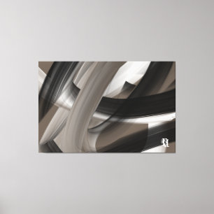 60x40"Terra's sanftes Flüstern Abstract Braune Blu Leinwanddruck