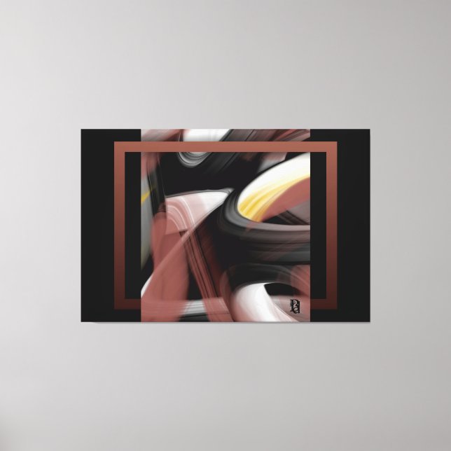 60x40" Trend Abstract Art Black White Powdery Leinwanddruck (Vorderseite)