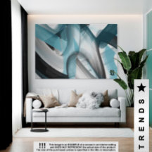 60x40" Trend Abstrakt Art Leinwand Schwarz-weiß Bl