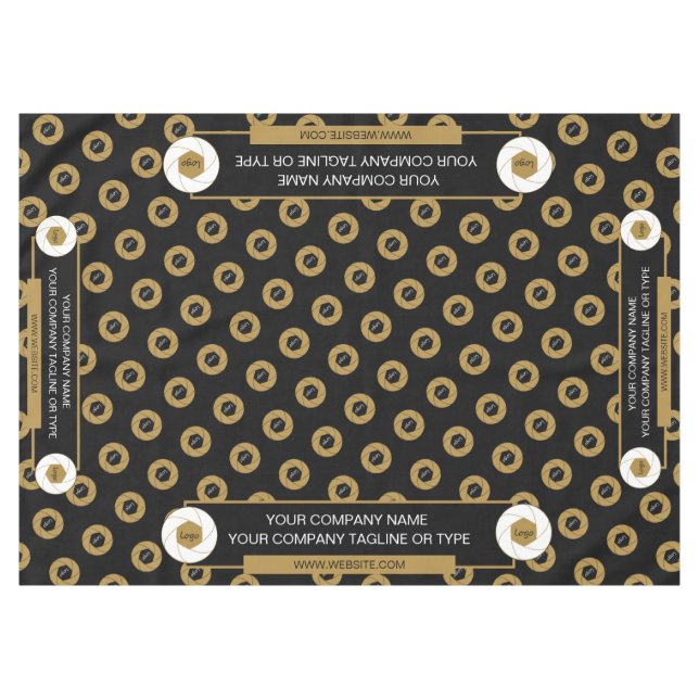 60X84 Tischtennisloth-Logo Gold Weiß Schwarz Tischdecke (Vorderseite (Horizontal))