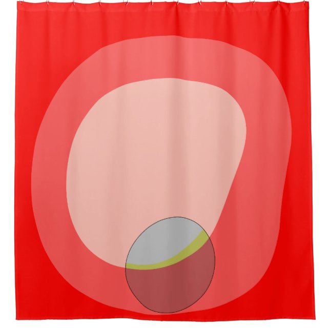 615 rotes Abstrakt Duschvorhang (Vorderseite)