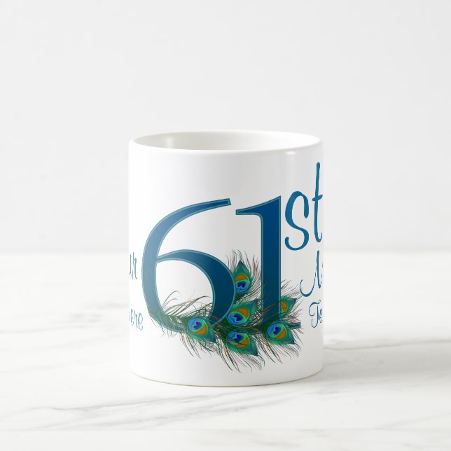 # 61 - 61. Hochzeitstag oder 61. Geburtstag Tasse (Mittel)