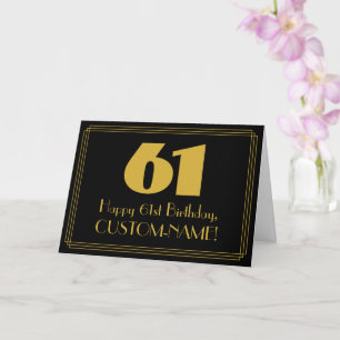 61. Geburtstag: Art Deco inspirierter Look "61" & Karte