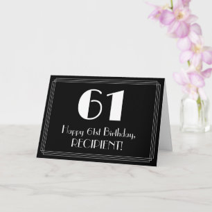 61. Geburtstag ~ Art Deco inspiriertes Aussehen "6 Karte