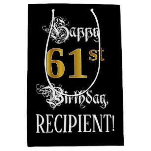 61. Geburtstag ~ Extravagantes Drehbuch; Imitate G Mittlere Geschenktüte