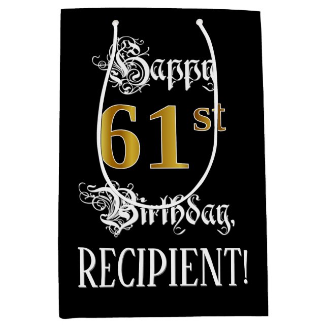 61. Geburtstag ~ Extravagantes Drehbuch; Imitate G Mittlere Geschenktüte (Vorderseite)