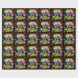 61. Geburtstag: Fun Fireworks, Rainbow Look # "61" Geschenkpapier
