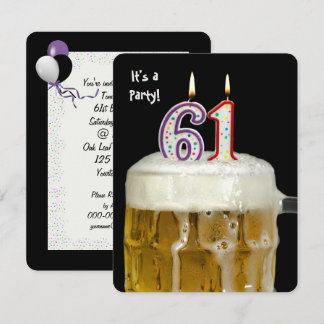 61. Geburtstags-Bier-Party Einladung