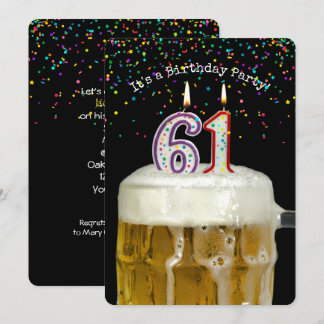 61. Geburtstags-Bier-Party Einladung