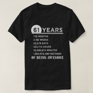 61. Geburtstags-Shirt 61 Jahre alte T-Shirt