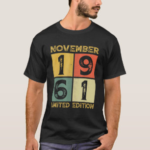 61. Geburtstagsdekorationen November 1961 61 Jahre T-Shirt