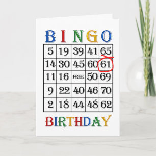 61. Geburtstagskarte Bingo Karte
