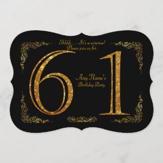 61. Geburtstagsparty 61., großartiges Gatsby, schw Einladung