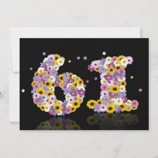 61. Geburtstagsparty mit Blumenbriefen Einladung