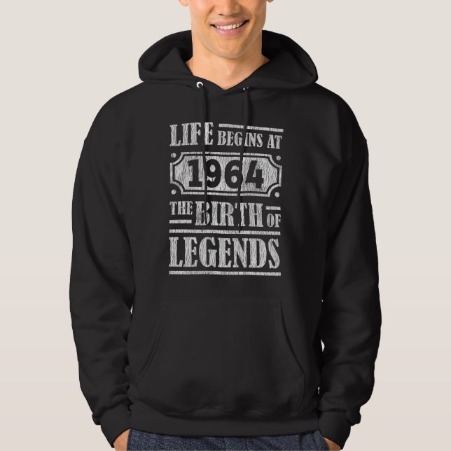 61 Jahre alt 1964 Geburt der Legende 61. Geburtsta Hoodie (Vorderseite)