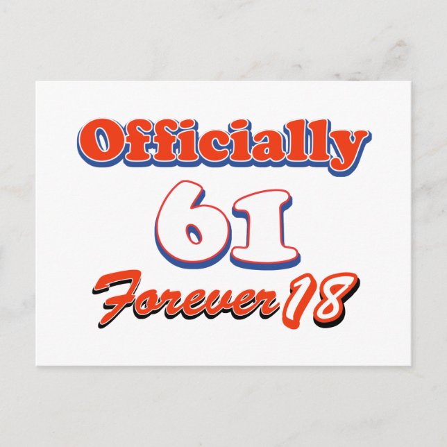 61 Jahre alte Geburtstagsdesigns Postkarte (Vorderseite)