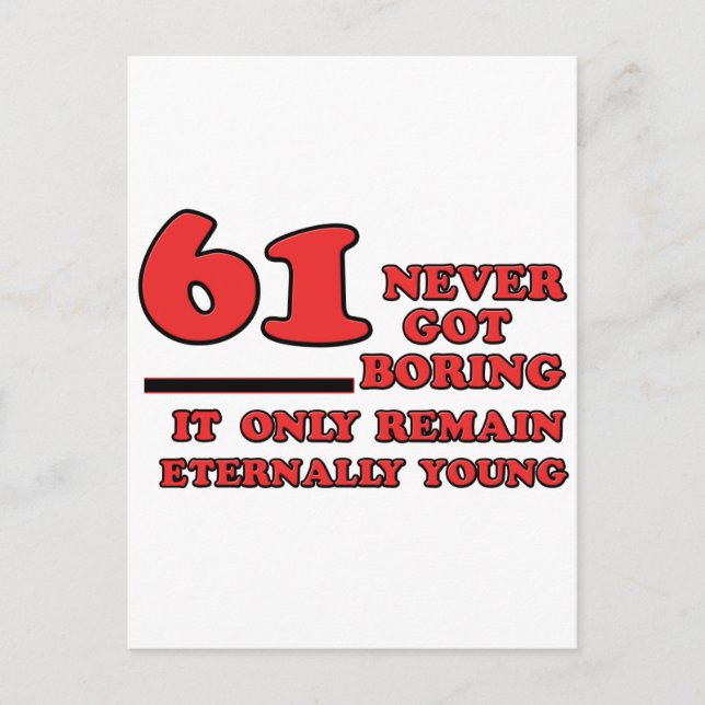 61 Jahre alte Geburtstagsdesigns Postkarte (Vorderseite)