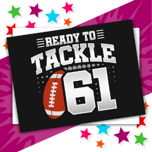 61 Jahre alte Tackle-Fußballparty 61. Geburtstag Postkarte