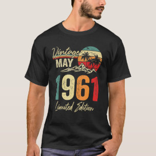 61 Jahre alte Vintage Mai 1961 61. Geburtstag T-Shirt