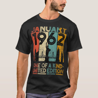 61 Jahre Vintager Januar 1962 Geburtstag Männer Wo T-Shirt