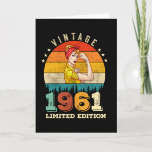 61-jährige Frauen Bday 1961 Vintage 61. Geburtstag Karte