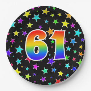 61. Veranstaltung: Bold, Fun, Colorful Rainbow 61 Pappteller