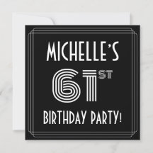 61st Birthday Party: Art Deco Style w/ Custom Name