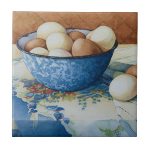 6293 Eier in der Enamelware-Schüssel Fliese