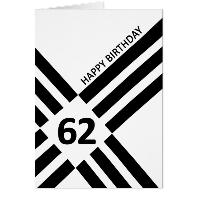 62. Diagonal Black Line Design Geburtstag (Vorne)