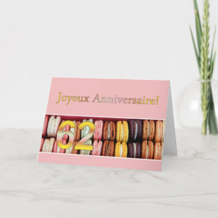 62. Französisch Geburtstag Macaron-Joyeux Annivers Karte