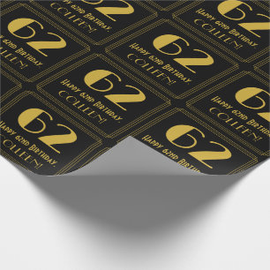 62. Geburtstag ~ Art Deco inspiriertes Aussehen "6 Geschenkpapier
