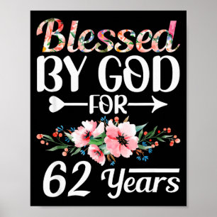 62. Geburtstag Frau Mann Gesegnet Von Gott Für 62 Poster