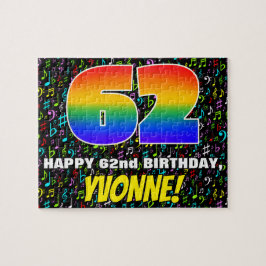62. Geburtstag — Spaß, farbenfrohe Musiksymbole & Puzzle