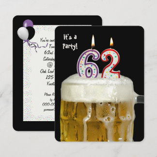62. Geburtstags-Bier-Party Einladung