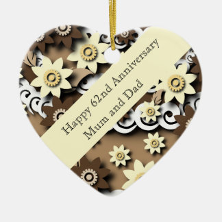 62. Hochzeitstag Keramik Ornament