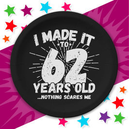 62 Jahre alt Sarcastic Meme Funny 62. Geburtstag Pappteller
