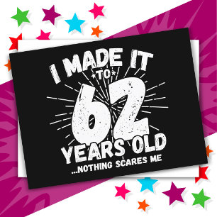62 Jahre alt Sarcastic Meme Funny 62. Geburtstag Postkarte