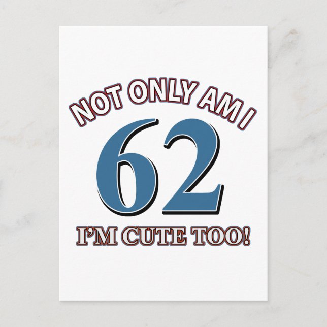 62 Jahre Alte Geburtstagsdesigns Postkarte (Vorderseite)