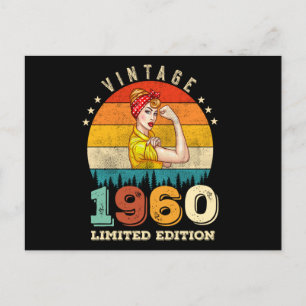 62-jährige Frauen Bday 1960 Vintage 62. Geburtstag Postkarte