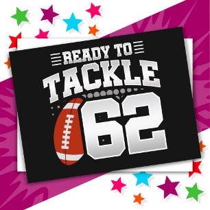 62-jähriger Tackle Football Party 62. Geburtstag Postkarte