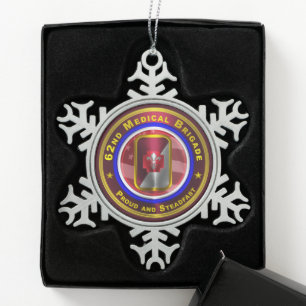 62. Medizinische Brigade Schneeflocken Zinn-Ornament