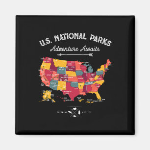 62 National Parks Karte Geschenke uns Park Vintage Magnet